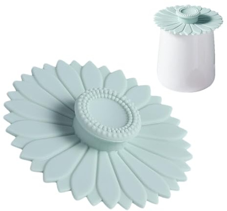 Zuasdvnk Tapa de silicona para tazas, fundas de silicona para tazas de té, tapas de silicona para tazas de té, tapas reutilizables para tazas calientes, cubiertas de copas de vino para