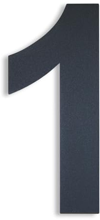 KTC-HOME - PREMIUM Hausnummer Anthrazit inkl. Montagematerial - pulverbeschichtet - Arial - Höhe 20 cm - RAL 7016 - rostfrei & wetterfestes Hausnummernschild - Hausnummer 1 -