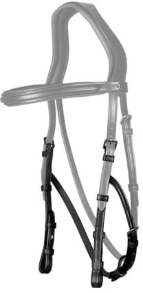 Kentucky - Hackamore Backenstücke – Einheitsgröße – Schwarz – Leder – Verstellbare Riemen