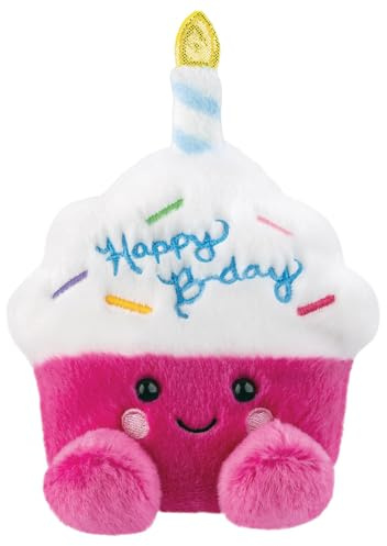 AURORA, 61637, Palm Pals Sparkle Birthday Cupcake 5in, Soft Toy, Pink & White