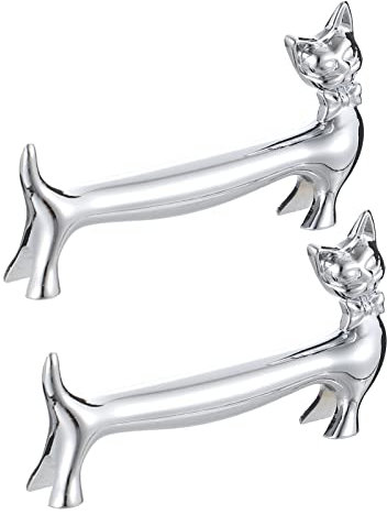 PRETYZOOM 2piezas Soportes De Aleación para Palillos y Cucharas Portapalillos y Portacuchillos para Mesa De Comedor Decoración Elegante