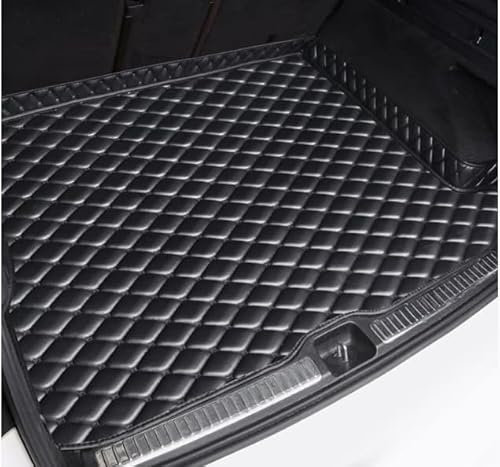 JXTTJ Cuir Tapis Coffre Voiture pour Nissan Ariya 2022 2023 2024 2025, Antidérapant Imperméable Voiture Cuir Tapis de Coffre Styling Accessoires Intérieurs,A-Black