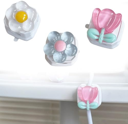 WUMZIRA 3 Pezzi Clip per Cavi, Ferma Cavi Adesivi, Fermacavi Scrivania, fermacavi adesivi, Magnetico Fermacavo, Cable Organizer Adatto per di Alimentazione Dati Mouse Accessori(Multicolore)