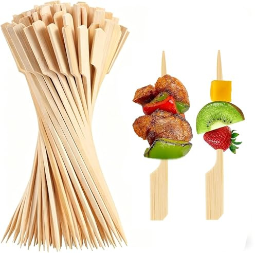 Wady Pique Pincho Madera Pincho Brochetas 200 Picos de Bambú para aperitivos, cócteles, aperitivos, frutas, sándwiches, aperitivos, barbacoa (9)