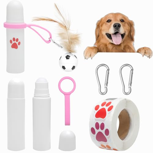 KQDRAVINE Set de Tubes à Friandises pour Chien à Remplir,Distributeur de Nourriture pour Chien avec Bille Anti-Goutte,Tube Réutilisable pour Pâtée,Tube à Remplir pour Récompense et Entraînement Canin