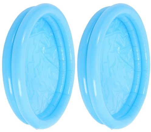 FUNNETOYU Inflatable Sand Trays and Portable Moldable Play Trays for Boys and Girls, 60cm Sky Blue Double Pack, Lightweight Inflatable Sandbox Set for Outdoor Sand and Water Play