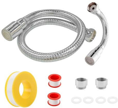 Estensione per rubinetto da cucina, 2 pezzi, prolunga per rubinetto da cucina, 2 modalità, estensione per rubinetto 52 cm, 16 cm, flessibile, testa girevole a 360°, rubinetto di prolunga per bagno
