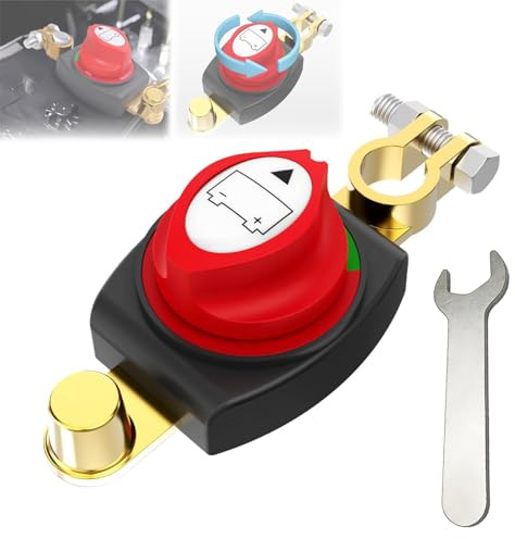 Batterietrennschalter 12V-48V,Batterie Trennschalter 12V mit Erhöhte Batteriepole,Batteriehauptschalter,Trennschalter Wasserdicht,Batterieschalter für Auto,Motorrad, Marine, Boat,Caravan,Yacht (1 Pcs)