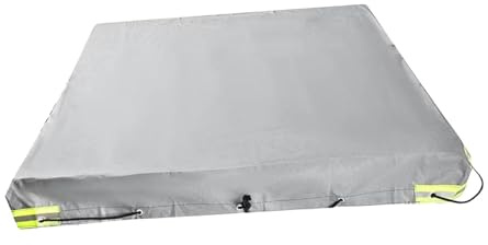 F Fityle Trailer Cover Sun Protection Easy Installation Outside for Car Trailers Lightweight with Reflective Strips Trailer Tarpaulin, Gray