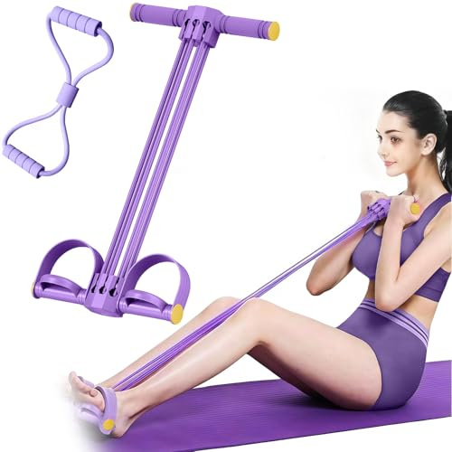 Multifunction Tension Rope, 6-Tube Resistance Bands with Handle, Natural Latex Tension Rope Fitness Equipment, for Abdomen/Waist/Arm/Leg Stretching Slimming Training