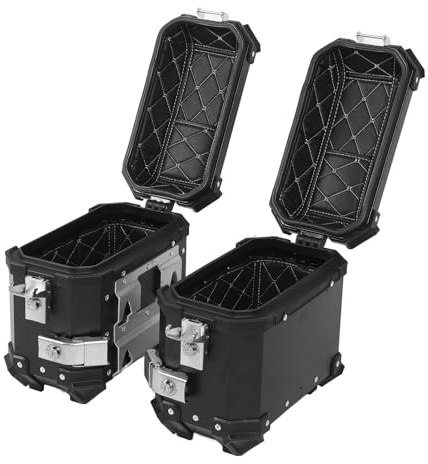 Akozon 18L Universal-Seitenkoffer aus Aluminiumlegierung, Harte Seiten-Satteltaschenbox mit Sicherheitsschloss, Konvertierungsträger für Helmgepäck