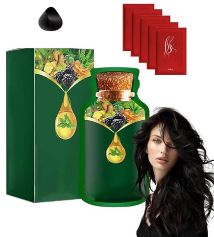 Tintura per capelli delicata a base vegetale e pronta all'uso, tintura naturale per capelli a base vegetale, estratto vegetale puro per capelli grigi Tintura con maschera per capelli (Nero)