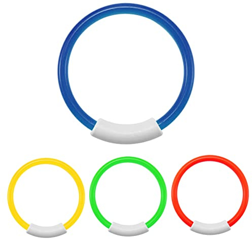 Lawnrden Juguetes de Buceo en Piscina, Anillo de Buceo Submarino, Juguete de hundimiento para Piscina, Juego de Entrenamiento de natación, Forma Redonda, 4 Uds. |.Anillos de niños