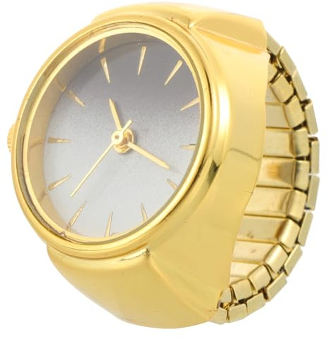 MAGICLULU Modeuhrring Schmuckuhr Fingerring aus Metall Tragbar und Einfach zu Tragen Retro Stil für Alltägliche Dekoration und Modische Damen Accessoires