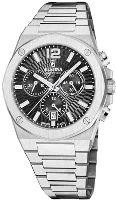 Festina Swiss Made herrkronograf av stål med armband F22002/4