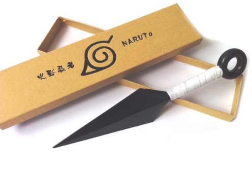 Naruto - Shinobi Ninja Kunai 28cm Costume Accessoir (Blau) PVC Plastik Cosplay Replika avec Livraison Gratuite