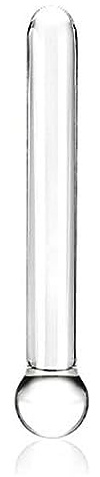 Glas Godemichet Droit en Verre Transparent