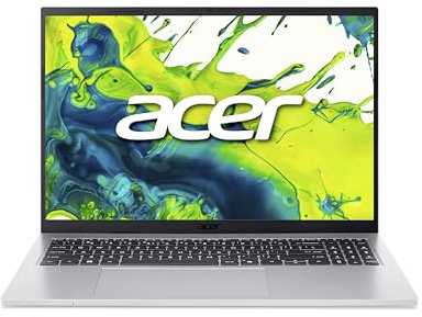 Acer Aspire Go 16 (AG16-71P-96VZ) Laptop, 16 WUXGA IPS 120Hz Display, Intel Core i9-13900H, 32 GB RAM, 1 TB SSD, Intel Iris Xe Grafik, Windows 11, QWERTZ Tastatur, Silber