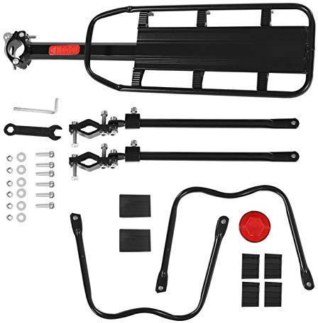OUKENS Fahrradrücksitzträger, Schnellspanner Fahrradrücksitzträger Verstellbarer Mountainbike-Gepäckträger mit Reflektor