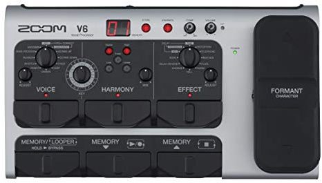 Zoom V6-SP Vocal Effects Pedal for Studio and Live Performance, with Formant Control, Harmony, Looper, 10 Studio-Grade Effects