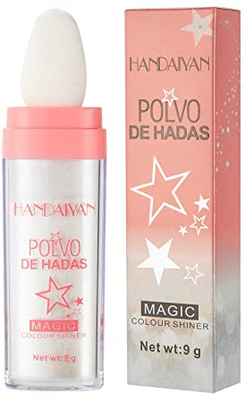 Poudre de Fee Maquillage, Highlighter Powder Stick Polvo de Hadas Highlighter Maquillage Body Lightening Shimmer Sparkle Glitter Patting Powder Pour Visage, Cheveux et Corps