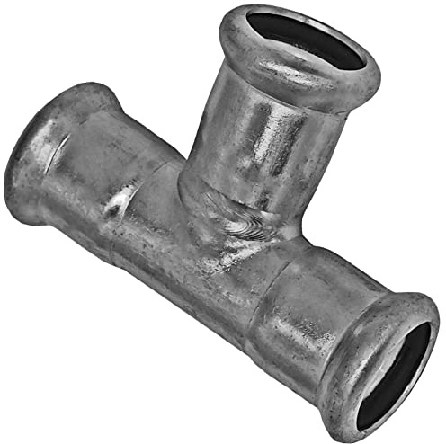 MegaHaustechnik T-Stück 15x15x15 Pressfitting aus Edelstahl V4A für Rohr-Außendurchmesser 15mm zum Verpressen M-Kontur, Trinkwasser geeignet, VA INOX Abzweig