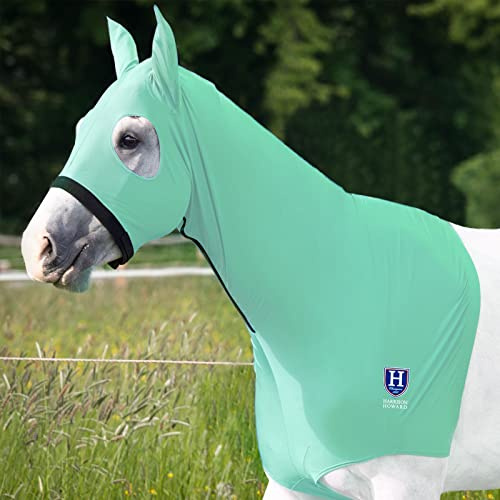 Harrison Howard Stretch Horse Slinky Hood All-Covered Comfortable Horse Sleazy Neck with Zipper- Mint Large