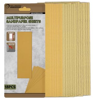 ROLLINGDOG Sander Paper Sheets for ROLLINGDOG Rectangular Sander,3x9 | 18PC ,80 120 240 GRIT,Hook&Loop Sandpaper,for Wood Metal or Other Surfaces