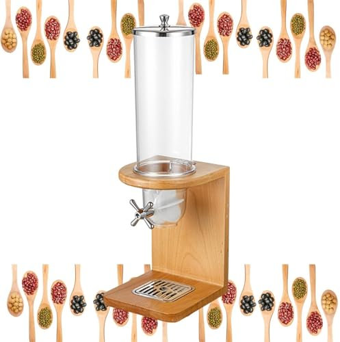IUokLU Grain Container Storage Dispenser Dry Grain Dispenser 10.5L Cereal Dispenser Countertop with Three Head Control PC Transparent，