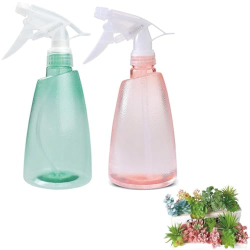 ruitao Large 500ml Spray Bottles For Cleaning Solutions and Gardening, Plant, Water, Durable Trigger Sprayer, Refillable, Spray Bottle for Hair, All Directions, Clear Plastic Bottle 2pcs pink & blue