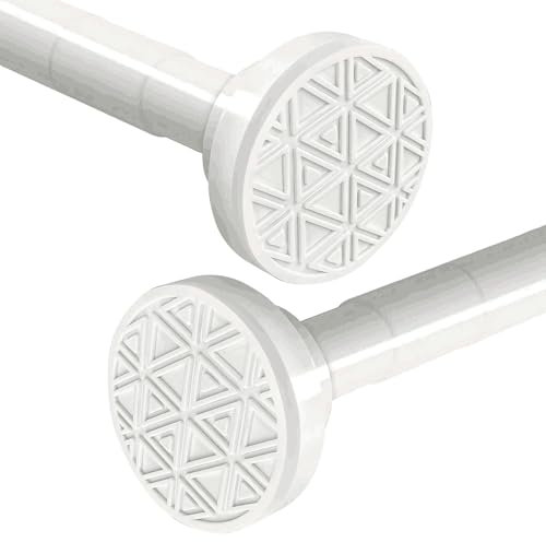 wintfarm Barras extensibles para cortina de ducha de 48 a 133 cm, barra de tensión sin taladro, barra ajustable, antideslizante, nunca se oxida, acero inoxidable 304 (blanco)