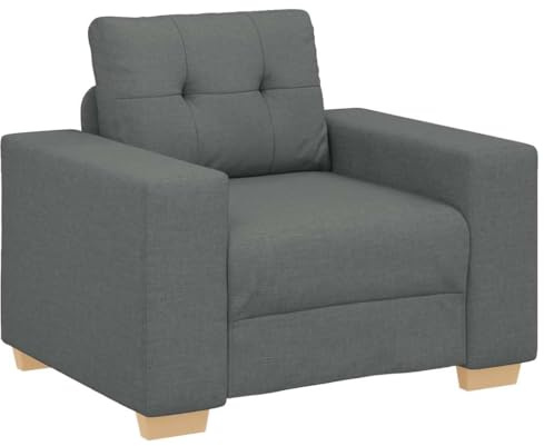 vidaXL Sillón de Tela Gris Oscuro 100x78x80 cm, sofá Individual, sofá cómodo, sillón de televisión, sofá, Asientos de sofá, sofá Relajante, sillón de Ocio