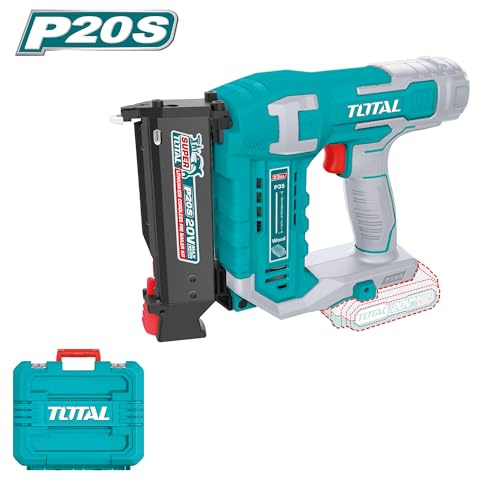 TOTAL - Clavadora de Pins a Batería 20V | 3 Pines | Compatible 10-35 mm | Cargador 140 Pines | Modelo TCBNLI3603 | Herramienta Eléctrica con Maletín y 3600 Pines Incluidos