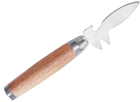 VALICLUD Cuchillo para Ostras Acero Inoxidable Mango Madera Ergonómico Abridor Cocina Resistente Uso Prolongado