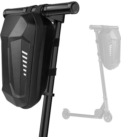 Amdoticknpf Bolsa Patinete Electrico 3L, Bolso Frontal Manillar de Gran Capacidad, Bolsa para Patinete Eléctrico Impermeable con Caja Rígida EVA, Almacenamiento, Accesorios Scooter Bicicleta