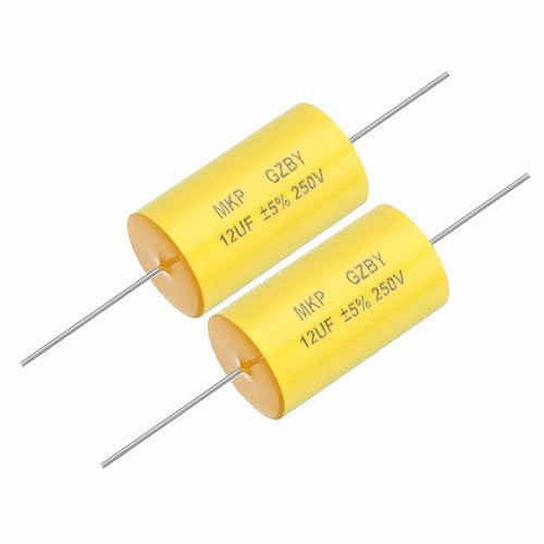 QUARKZMAN 2 Stück 12uf Frequenzweichen Kondensator MKP Folien Kondensator | 250V, Axial Audio Lautsprecher Crossover