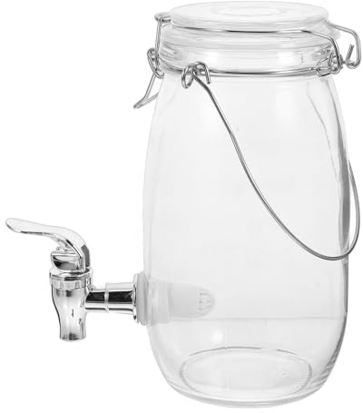 SUPVOX Distributore di Bevande con Rubinetto 1,5l in Vetro Trasparente con Coperchio Sigillante, Barile per Succhi e Vino, Serbatoio Alimentare per Uso Domestico e Ristorazione