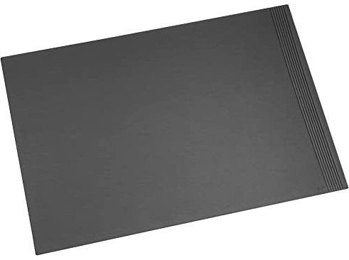 Läufer 38536 La Linea Schreibtischunterlage, 45x65 cm, naturgenarbtes Rindsleder, schwarz, Handgefertigt aus Echtleder in Deutschland, Schreibunterlage aus Leder