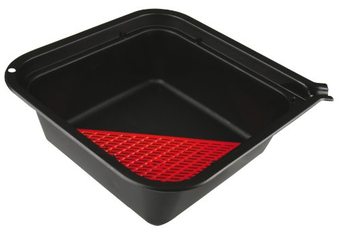 Unitec 10990 Universal-Auffangwanne, Öl Auffangwanne, Ölwanne, aus robustem Kunststoff, schwarz, mit Gitter, laugen- und säurefest, 7 Liter