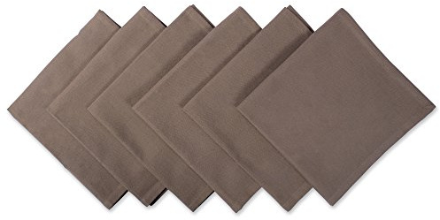 DII Solid Napkin Set Collection, 20x20, Brown, 6 Piece