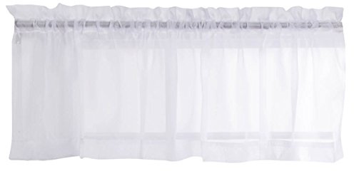 Stylemaster Eleganz 60 von 35,6 cm Sheer Voile Querbehang, Polyester, weiß, 60 by 14-Inch