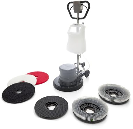 Industrial Floor Polisher Machine with (1 Tank + 2 Brushes + 1 Pad Holder) ,1.5 HP