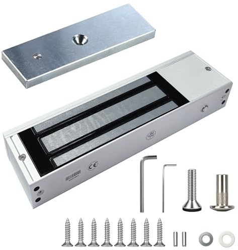 UHPPOTE Serrure Magnétique Electrique Force de Maintien 500Kg 1200Lbs pour 1 Porte Fail Safe Mode | Verrou Magnétique avec Voyant LED et Capteur d’État de Porte pour Système de Contrôle d’Accès