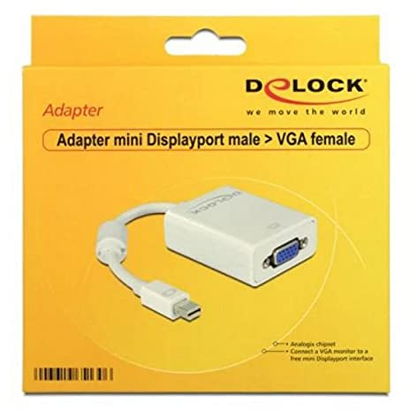 DeLOCK Adapter Mini Displayport/VGA FM - Adaptador VGA/Mini DisplayPort, Blanco