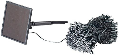 Lunartec Solar Lichterkette mit Dämmerungsschalter: Solar-LED-Lichterkette, 500 LEDs, Dämmerungssensor, weiß., 50 m, IP44 (Lichterkette aussen, LED Lichterkette außen, Weihnachtsbaumbeleuchtung)