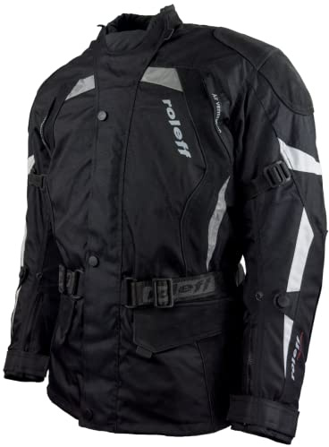 Roleff Racewear Motorradjacke Herren mit CE Protektoren & Nubukleder, schwarz