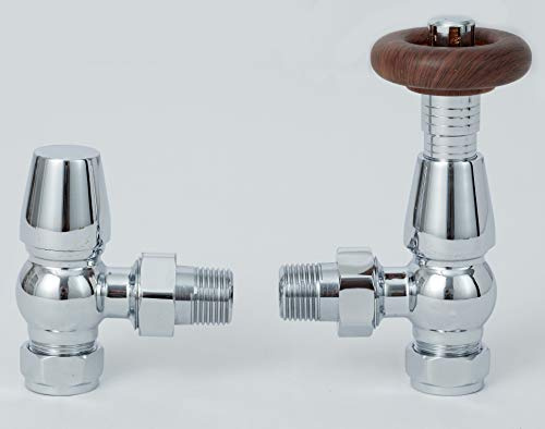 Oxford Chrome Angled Thermostatic Radiator Valve TRV 1/2-15mm