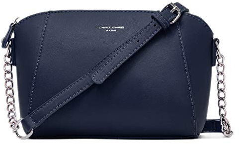 David Jones - Damen Kleine Umhängetasche - Frauen Handtasche Klein PU Leder - Schultertasche Crossbody Bag - Kette Tasche - Abendtasche Clutch Pochette Party Handy Alltag Mode Elegante - Dunkelblau