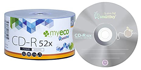 MyEco CD-R CDR 52X 700MB 80Min Economy Logo Top Write Once Blank Media Record Disc