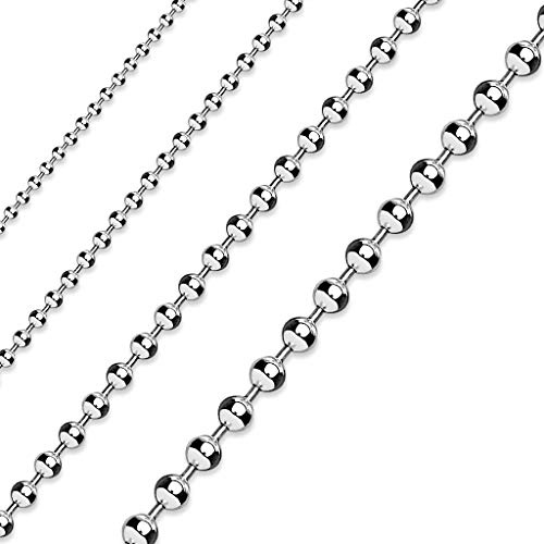 Paula & Fritz® Hals-Kette Damen Edelstahl Silber Gold Schwarz Rose viele Längen und Breiten Herren-Kette Hals-Schmuck Kugelkette Frauen Männer-Ketten
